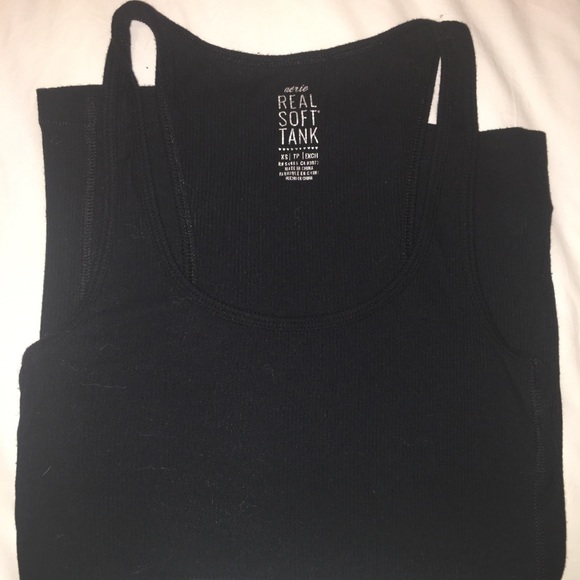 Aerie black ribbed, super soft black tank top. - Picture 1 of 7